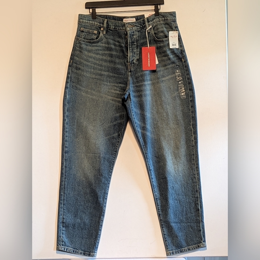 Lucky Brand Dark Wash High Rise Jeans Women's 14 NWT Sz 32 New Denim Drew Mom